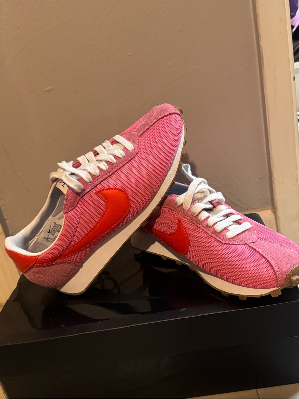 Nike Women’s Pink with Red Swoosh Retro Sneakers